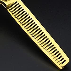Gold Dragon Professional Hairdressing Scissors - 7/7.5/8 Inch, Gold and Black, 6 Inch 2-Piece Set