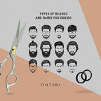 ONTAKI Hair Cutting Scissors - 6.5" Japanese Steel Hair Shears for Beard & Mustache - Hand-Forged Tool for Barbers - Men & Women - Haircut Scissors