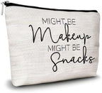 GREOXG Makeup Bag Gifts for Women Who Have Everything, Might Be Makeup Might Be Snacks Travel Cosmetic Bag, Friendship Gifts for Girls Teens Women Birthday Christmas Graduation-A03