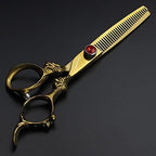 6 Inch Professional Hairdressing Scissors Set, Hair Clipper/Family Stainless Steel Hair Clipper (6 Inch Gold Set)