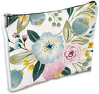 Makeup Bag Spring Flowers Cosmetic Bag Mini Portable Travel Toiletry Bag Organizer Makeup Brushes Aesthetic Accessories Waterproof Storage Bag for Women