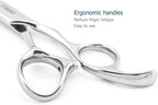 Professional Hair Shears 6" Silvery Blind Hole Sharp Hair Cutting Scissors Haircut Barber Scissors Barber Shears Convex Edge 440C KINSARO for Hairdresser Barbershop or Home Use