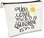 You are My Sunshine Inspirational Makeup Bag Cosmetic Bag Gift for Teen Girls,Birthday Christmas Gifts for Women Friends Mom Wife Grandma Daughter Teacher Coworker