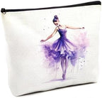 fkovcdy Cute ballerina makeup bag watercolor ballet dancing girl dancer gift recital gift little girl teen student ballet lover 07