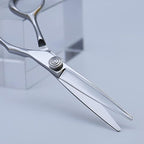 AOLANDUO Hair Scissors Professional Left Handed, VG10 Steel Left Handed Barber Shears, Razor Edge, Offset Ergonomic, Precision Hair Cutting Scissors for Salon & Home, 1 Count, 5.5 Inch