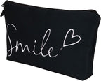Cute Travel Makeup Bag Cosmetic Bag Small Pouch Gift for Women (Smile)