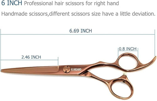 6 Inch Professional Hair Cutting Scissors Hair Cutting Shears 440C Hair Shears Haircut Barber Scissors Convex Edge KINSARO for Hairdresser Barbershop or Home Use