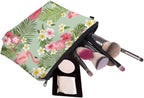 Cute Travel Makeup Bag Cosmetic Bag Small Pouch Gift for Women (Tropical Flamingo)