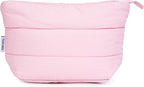 Narwey Small Makeup Bag for Travel Women Girl, Puffer Cosmetic Bag Makeup Pouch for Purse with Zipper, Cute Puffy Make Up Organizer Bags, Travel Toiletry Bag Toiletries (Dusty Rose)