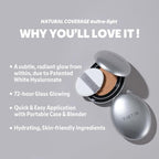 [*Mini Size*] TIRTIR Aura Glow Silver Cushion | Korean Cushion Foundation, (#17W French Vanilla, 0.15 Fl Oz)