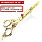 Professional Japanese Hair Scissors - 440C Stainless Steel/Rose Razor With Scissors Bag Gift (6-Inch 2pc-A)
