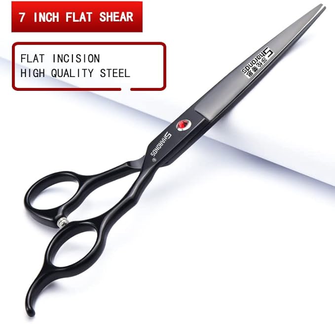 SHARONDS 6/7 Inch Professional 440C Hair Cutting Scissor Salon Hairdressing Thinning Shears Perfect for Barber and Home Use (7 in 2pc)