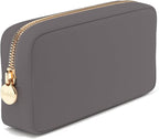 Embla Makeup Bag Travel Cosmetics Pouch and Toiletry Bag, Nylon Zipper Pouch Purse, Cute Make Up Organizer Storage Tote for Women Girls, Waterproof Travel Skincare Case, Small Makeup Bags, Grey