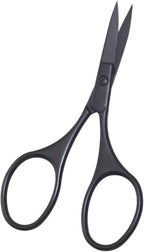 Multicolor Professional Grooming Scissors for Personal Care Facial Hair Removal and Ear Nose Eyebrow Trimming Stainless Steel Fine Straight Tip Scissors 3.9 Inch (Black Set D)