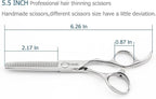 5.5" Barber Hair Thinning Scissors 440C Professional Thinning Shears Barber Shears 28 Teeth Convex Edge KINSARO for Hairdresser Barbershop or Home Use