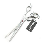7.0 Inches Professional hair cutting thinning scissors set with razor (Silver)