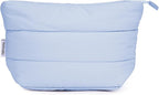 Narwey Small Makeup Bag for Travel Women Girl, Puffer Cosmetic Bag Makeup Pouch for Purse with Zipper, Cute Puffy Make Up Organizer Bags, Travel Toiletry Bag Toiletries (Light Blue)