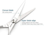 5.5" Barber Hair scissors Professional Hair Cutting Shears 440C Hair Cutting Scissors Shears Haircut Scissors Silvery Convex Blades KINSARO for Hairdresser Barber or Home Use