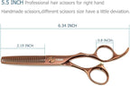 5.5 Inch Hair Thinning Scissors 440C Thinning Shears Professional Hair Shears Barber Scissors Convex Edge KINSARO for Hairdresser Barbershop or Home Use