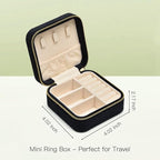 Travel Jewelry Case, Small Plush Velvet Jewelry Box for Women and Girls, Portable Jewelry holder organizer for Rings Earrings Necklaces Bracelets(Black)