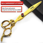 Gold Dragon Professional Hairdressing Scissors - 7 Inch 2-Piece Set, Gold and Black