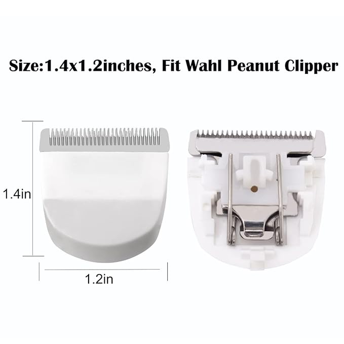 2 Pack Professional Peanut Clipper/Trimmer Snap On Replacement Blades #2068-300 - Compatible with Wahl Peanut Hair Clipper/Trimmer, White