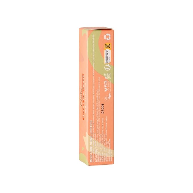 Oulac Moisture Peach Nude Lipstick - 2 in 1 Shimmer Lipstick & Lip Balm, Shimmer Soild Lip Gloss, Lightweight Smooth, Natural Look Best for Dry, Cracked and Chapped Lips, Vegan 2.2g/0.07oz (S05)
