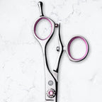 Saki Sakura Hairdressing Shears Set 5.5 Inch - Pink Hair Cutting Shears, Hair Thinning Shears, Hair Razor - Includes Leather Case