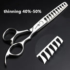 Barber hair scissors, Axemoore professional haircut Cutting Scissors/Shears set- 6", made of Japanese stainless steel, especially (6 in- tooth-E)