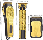 Professional 3-in-1 Haircut and Shaving Set, Gold Design LED Display 17 Accessories + Travel Storage Box, Equipped with Large Capacity Battery, Holiday Gift, Men's Gift
