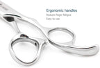 5.5" Barber Hair scissors Professional Hair Cutting Shears 440C Hair Cutting Scissors Shears Haircut Scissors Silvery Convex Blades KINSARO for Hairdresser Barber or Home Use