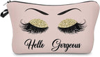 Hello Gorgeous Funny Makeup Bag Gift for Women Inspirational Cosmetics Pouch for Purse Travel Bag Cases for Toiletries Accessories Organizer