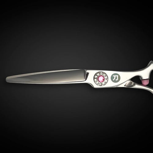 5.5" Jewel and Pink Hair Shears - Saki Tomika Professional Hair Shear - Ergonomic, Comfortable, and Stylish Design for Hairdressers and Salons