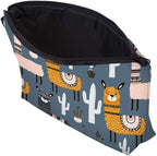 Cute Travel Makeup Bag Cosmetic Bag Small Pouch Gift for Women (Llama Cactus)