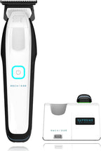 Supreme Trimmer Recharge ST777 – Professional Barber Trimmer with 2 Removable Batteries | 8000 RPM Motor, Zero Gap DLC Blades, Smart Charging Dock, USB-C Fast Charge