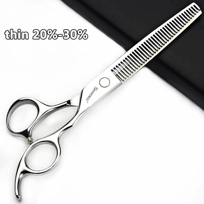 SHARONDS 6.5 Inch Stainless Steel Professional Barber Scissors Hair Thinning Scissors Hairdresser or Home Hairdresser Variant/Hybrid Scissors (6.5 inch-6pc)