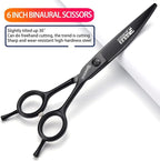 6+7 inch hair stylist barber scissors black plate dragon 440C hairdressing cutting scissors+thinning scissors (5PC)