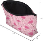 Cute Travel Makeup Bag Cosmetic Bag Small Pouch Gift for Women (Pink Flamingo)