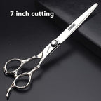 6/7/8 inch Personalized Rose Print Hair Clipper Set (Scissors Set) (7 inch-3pc-B)