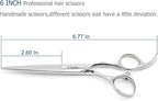 Professional Hair Shears 6" Silvery Blind Hole Sharp Hair Cutting Scissors Haircut Barber Scissors Barber Shears Convex Edge 440C KINSARO for Hairdresser Barbershop or Home Use