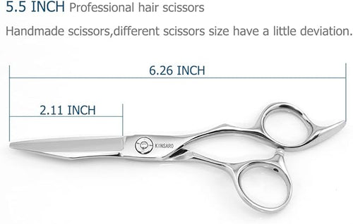 5.5 Inch Hair Cutting Scissors Barber Hair Shears Professional Haircut Scissors Hair Cut 440c Hairdresser Barber Shears KINSARO for Hairdresser Barbershop or Home Use
