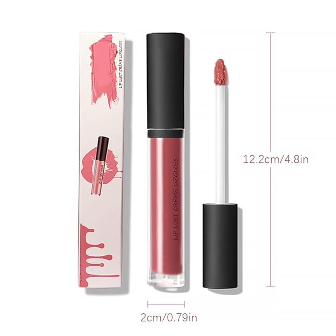 12 Color Cream Lip Gloss, 2024 Upgraded Waterproof Long-Lasting Moisturizing Lipstick, Non-Stick to Cup Natural Jelly Lipstick for Women Home Travel (#10, 1pack)