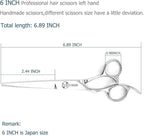Hair Shears left hand 6 Inch Hair Scissors Left Hand Hair Cutting Scissors Lefty Barber Shears Left Handed KINSARO for Hairdresser Barbershop or Home Use