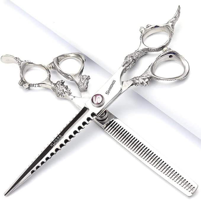 SHARONDS Hair Cutting Scissors Hairdressing Scissors Thinning Scissor Professional Barber Salon Home Shear For Men Women (7-inch 3pc)