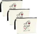 Hanamiya Na 3Pcs Girls Trip Gifts Favors Weekend Bag Funny Makeup Bag Girls Weekend Gifts Friendship Weekender Bags for Women Girl Bridesmaid Cosmetic Bags Zipper Pouch Wedding Bachelorette Party