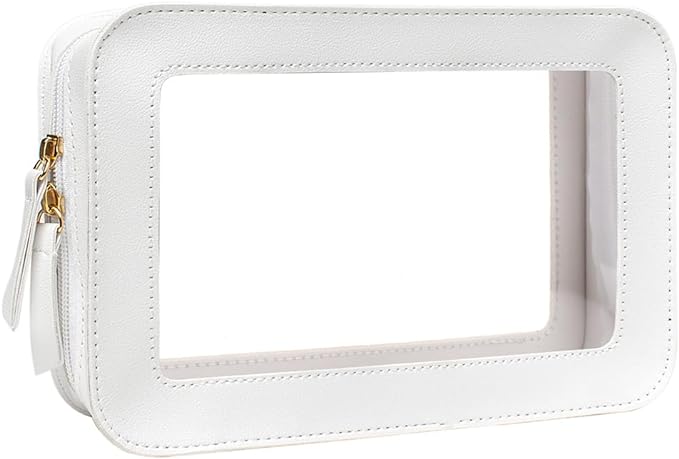 Clear Makeup Bag Small, TSA Approved Portable Toiletry Bag with Zipper Cosmetic Travel Bag Makeup Organizer Case Mini Makeup Pouch for Purse Car Organizer Bag for Women Men