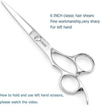 Hair Shears left hand 6 Inch Hair Scissors Left Hand Hair Cutting Scissors Lefty Barber Shears Left Handed KINSARO for Hairdresser Barbershop or Home Use
