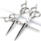 Hair Scissors 6/7/8/9-inch 440C High Hardness For Hairdressers Haircuts Cuttinging Scissors Professional Haircut (7 inch-3pc-A)