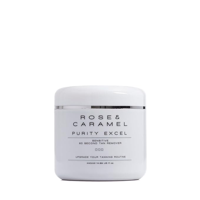 Rose & Caramel Purity Excel Sensitive 60 Second Miracle Express Self Tan Remover & Kind To Skin, Fragrance Free Tan Eraser 14.89 Fl Oz (440ml)