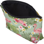 Cute Travel Makeup Bag Cosmetic Bag Small Pouch Gift for Women (Tropical Flamingo)